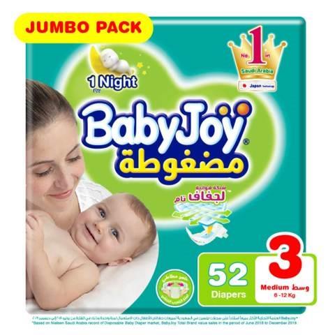 Baby Joy Baby Diapers Medium No. (3) 52 Diapers